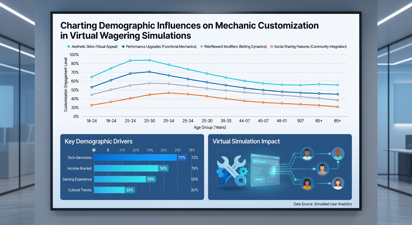Heatmap visualization of mechanic customization choices segmented by age, gender, and region in virtual wagering platforms