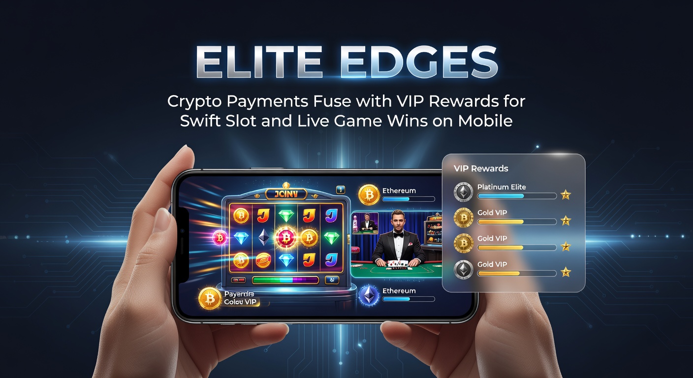 Mobile screen showing crypto wallet integrated with VIP slot game rewards, highlighting swift transaction icons and live dealer streams