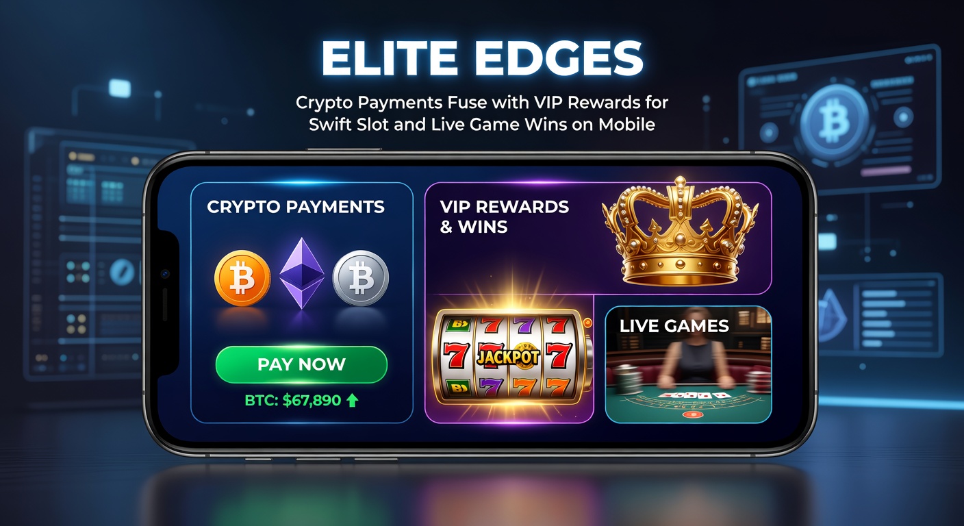 VIP dashboard on mobile app displaying crypto balance, slot win notifications, and live game invites with reward multipliers