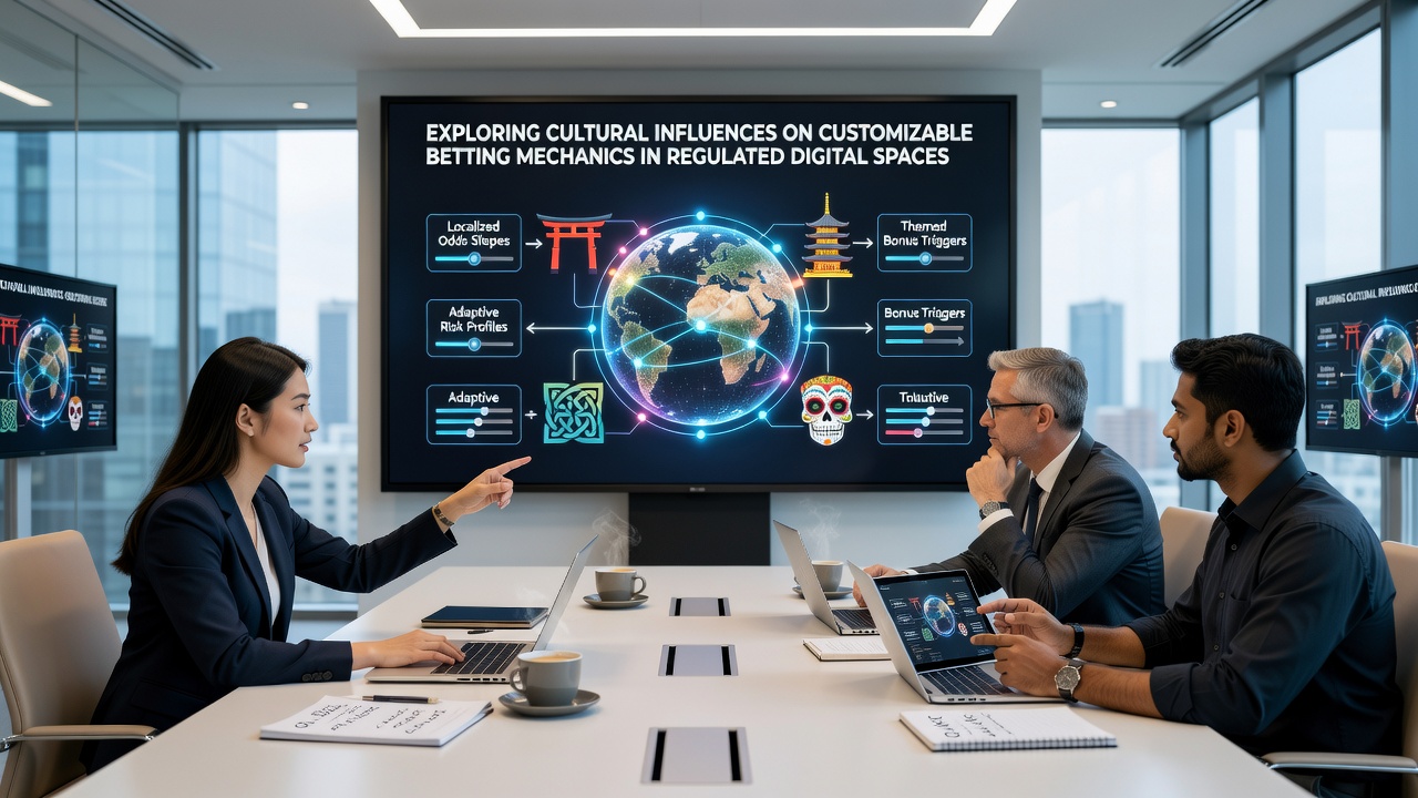 Split-screen view of players from different cultural backgrounds adjusting betting parameters on mobile devices within secure digital environments